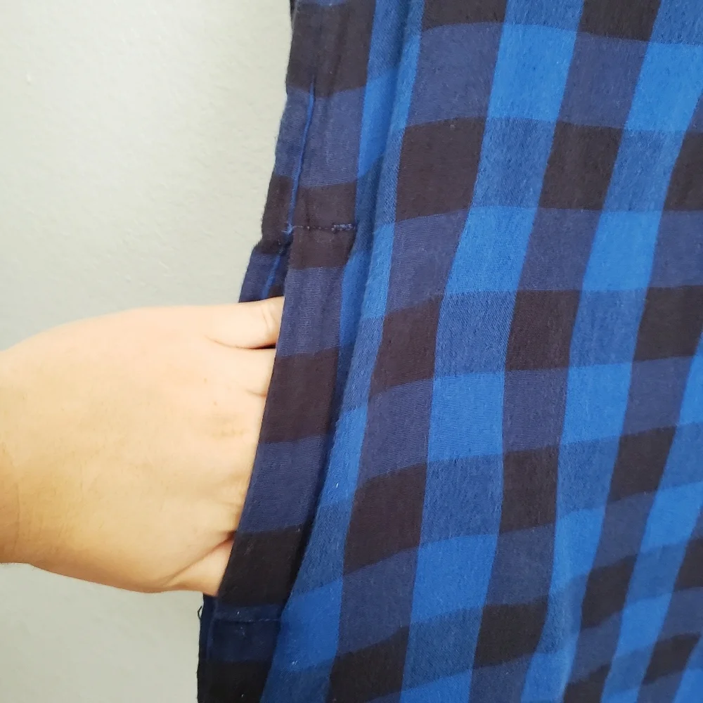 Madewell Latitude Blue and Black Buffalo Check Tunic Shirt Dress - Picture 4 of 10